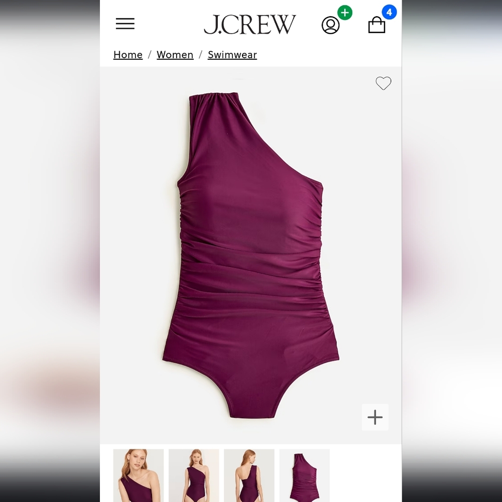 JCrew one shoulder swim